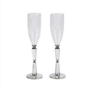NEW CREATIVE GIFTS INTERNATIONAL facet toasting flutes set in clear